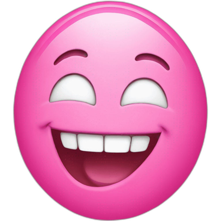 pink laughing oval emoji