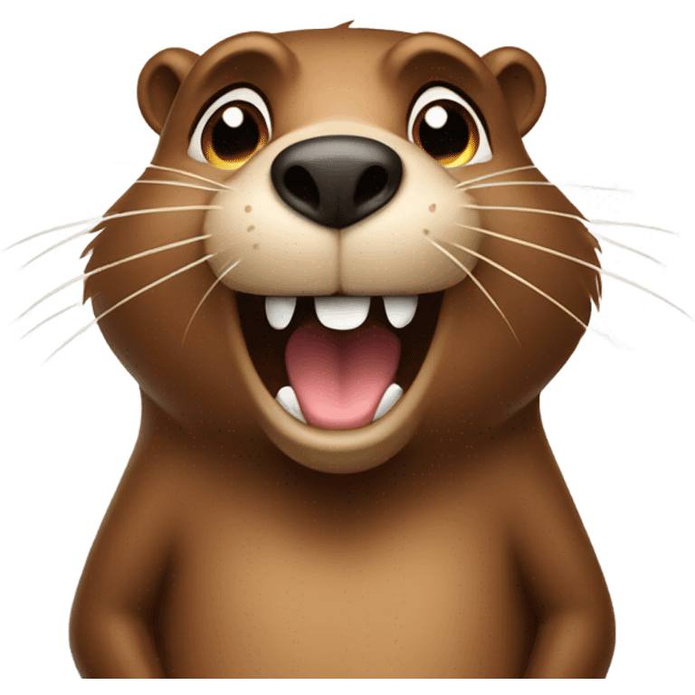 Emotional beaver emoji