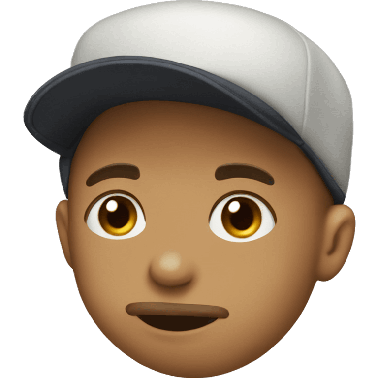 lip biting with a backwards cap on emoji