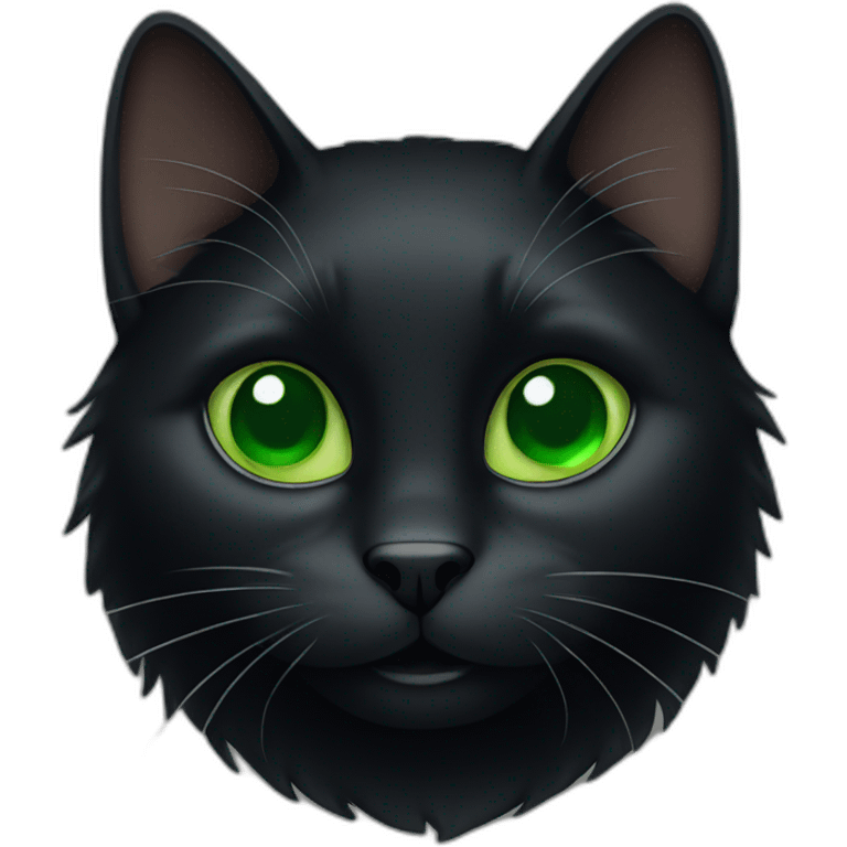 Black cat with green eyes emoji