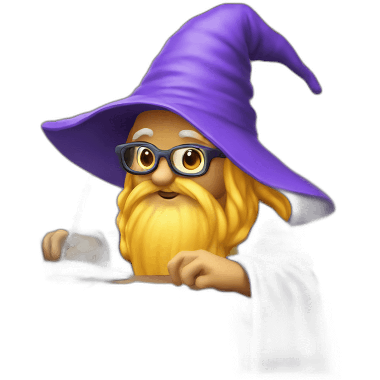 wizard writing code on a pc emoji