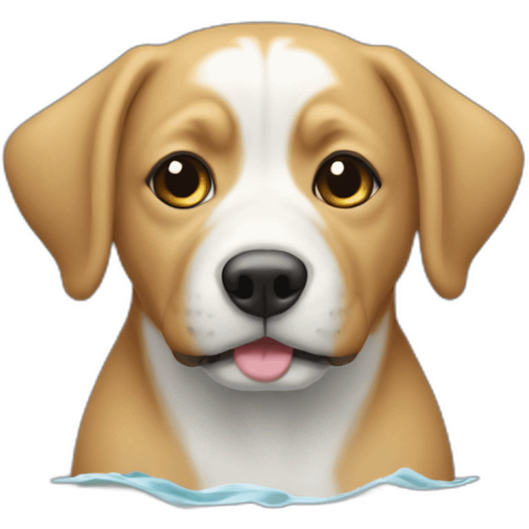 Un chien dans un seau d’eau  emoji