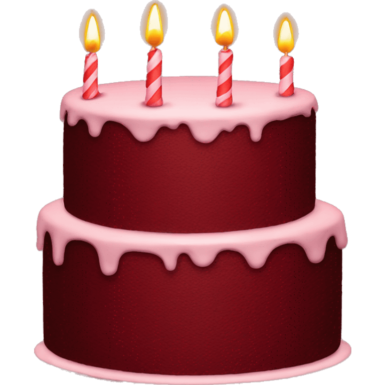 Dark red birthday cake emoji