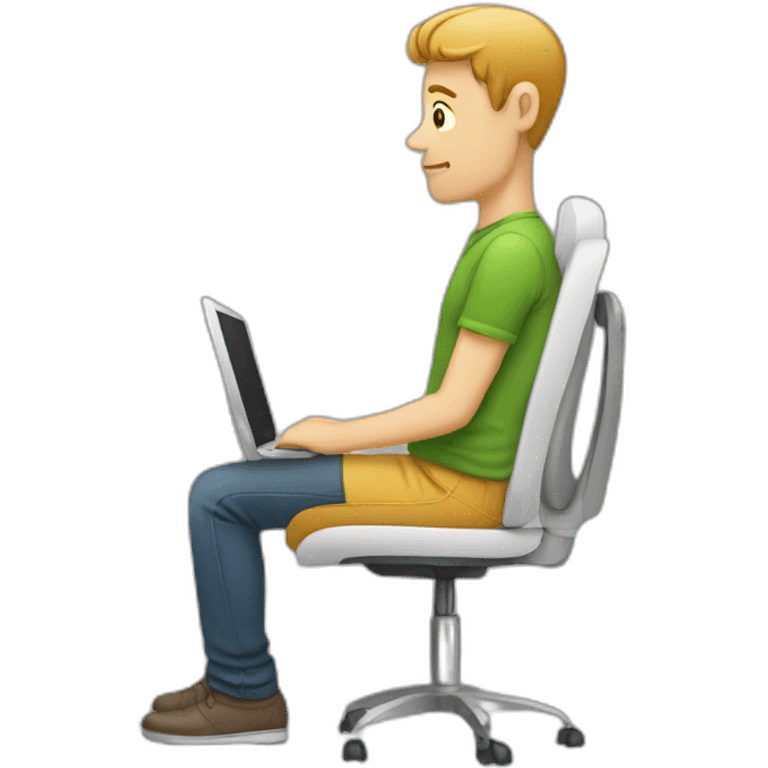 Person seat the computer  emoji