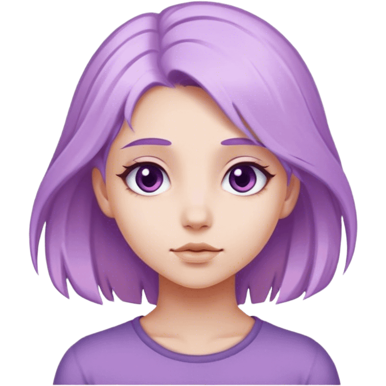 Girl with light purple hair emoji