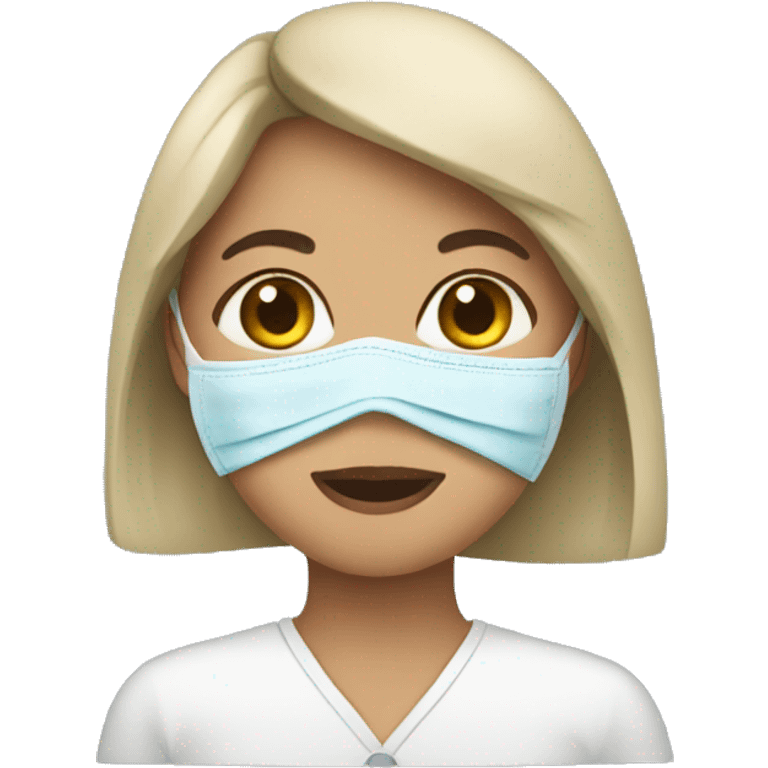 Woman wearing face mask emoji