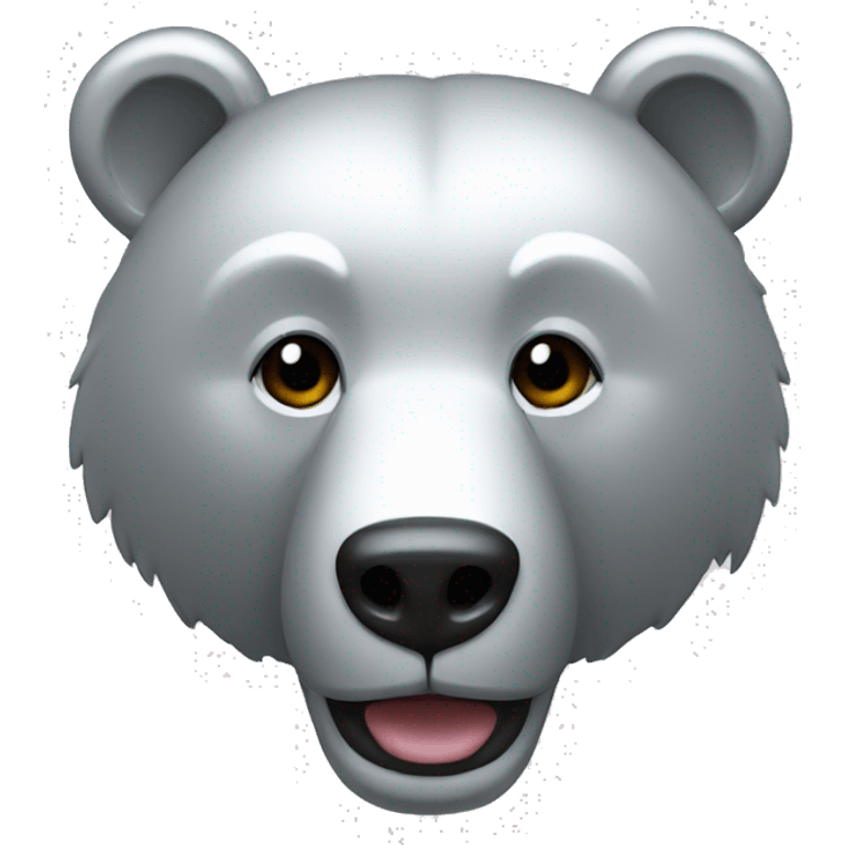 Platinum colored bear head  emoji