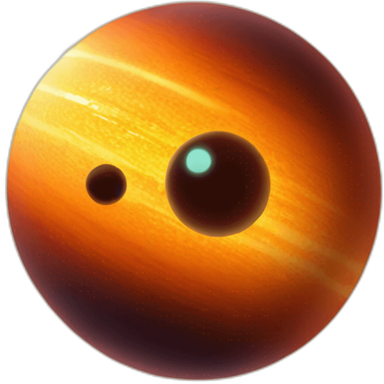 Exoplanet orbiting a sun emoji