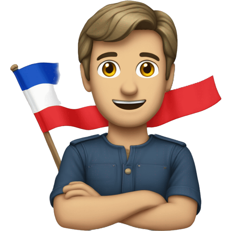 jean luc melanchon with french flag emoji