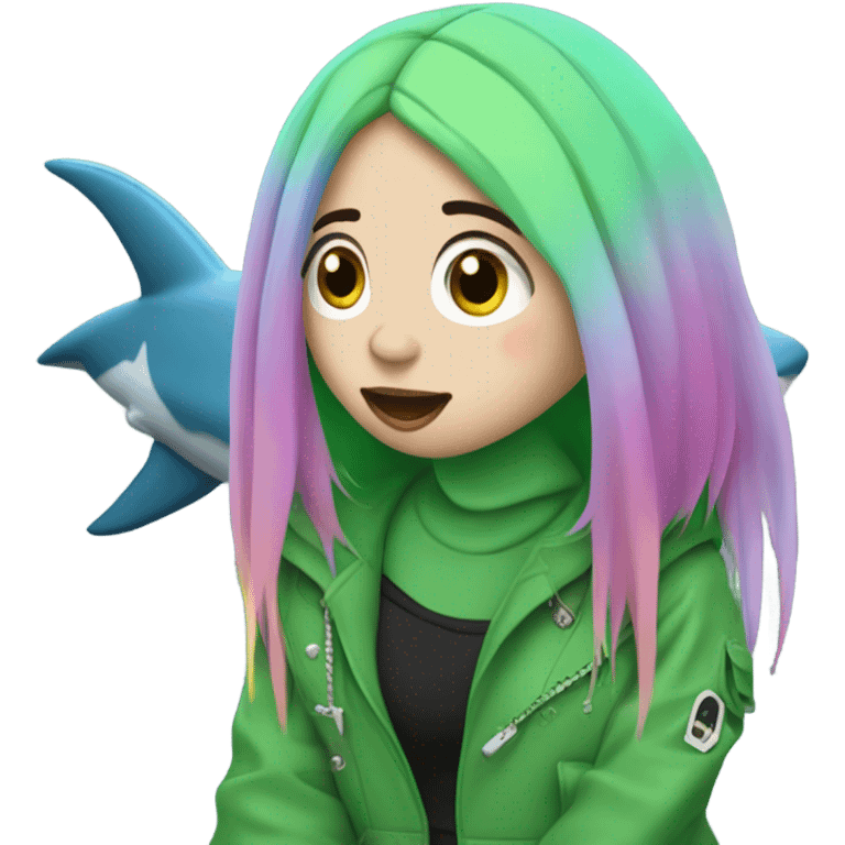 billie eilish and a shark emoji