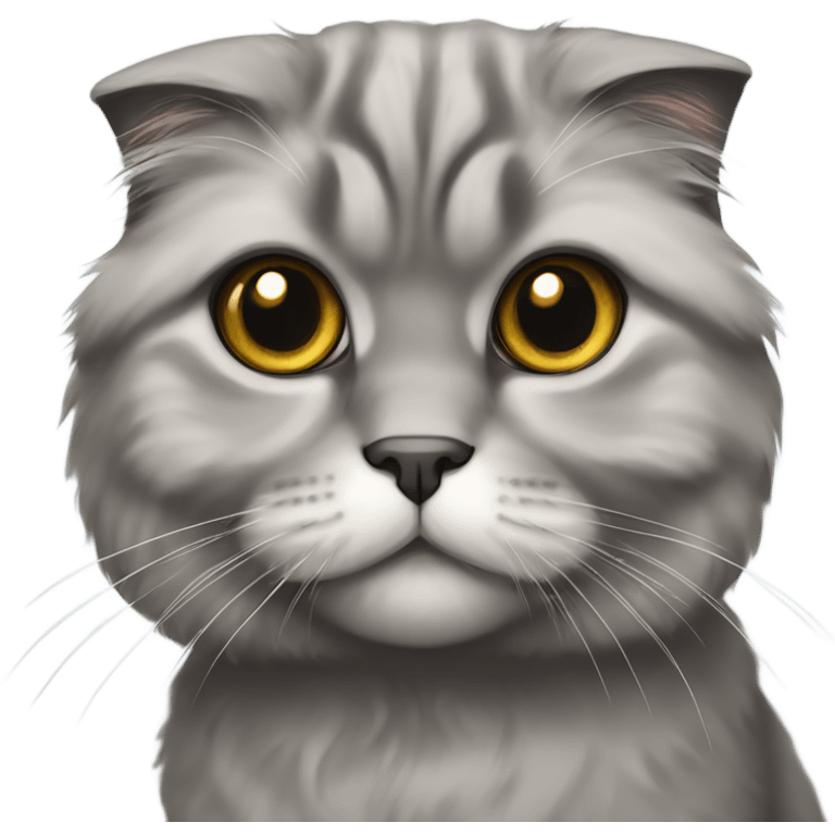 gray scottish fold long-hair cat emoji