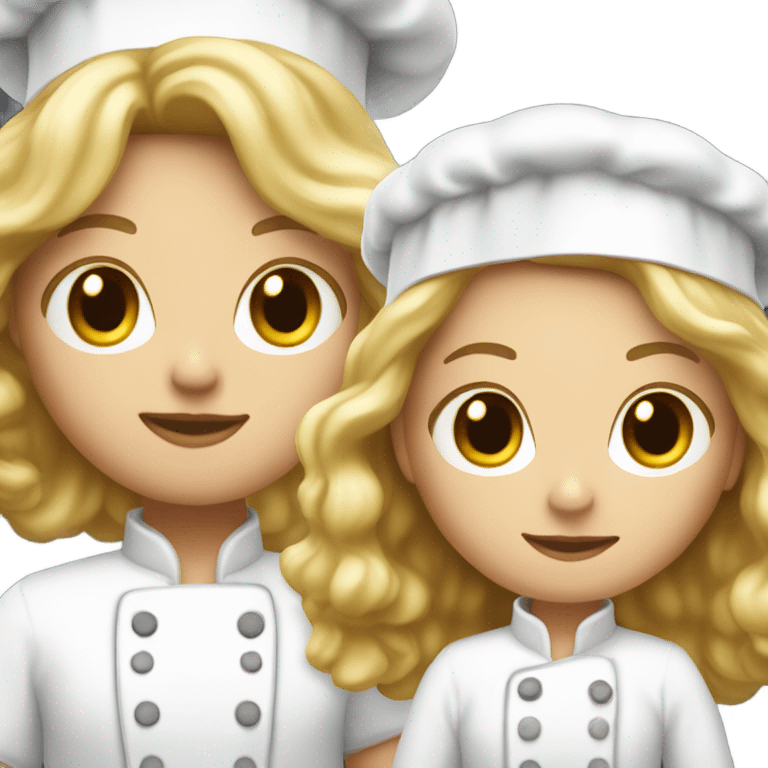 white woman with curly blond long hair and white chef toque emoji