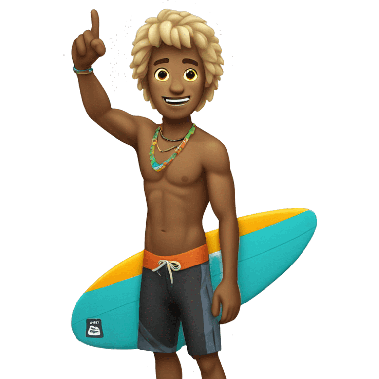 Surfer dude with a Shaka emoji