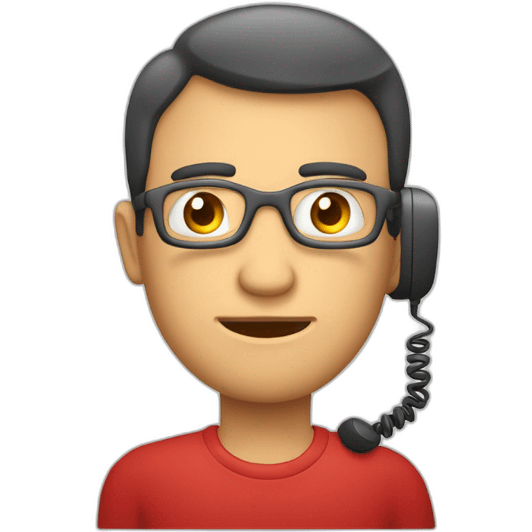 Homme aux yeux rouges avec un téléphone à la main  emoji