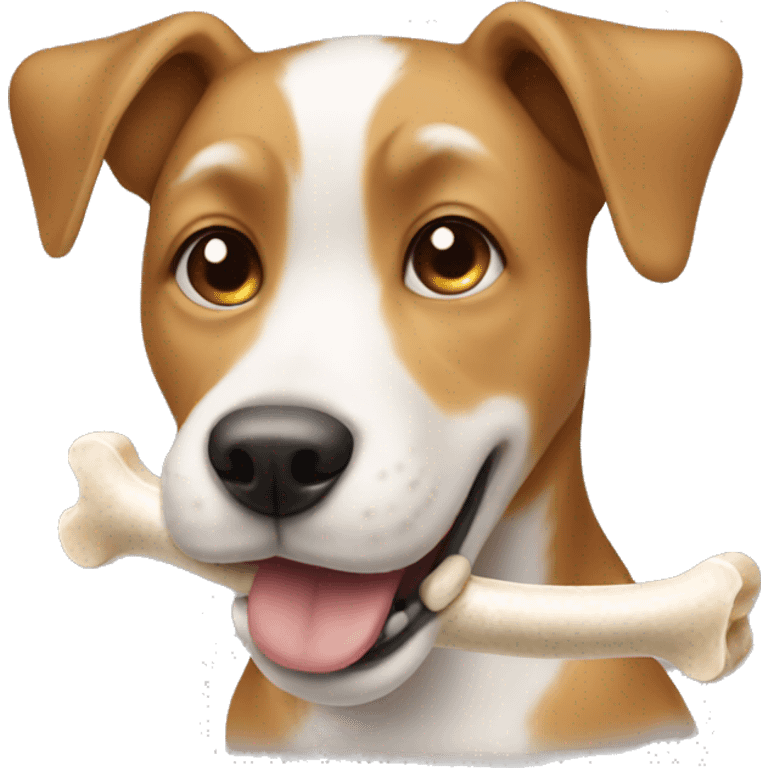 dog with bone in mouth emoji