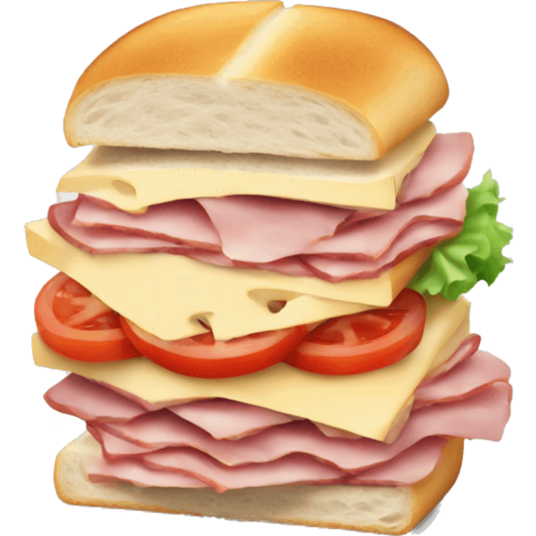 sandwich with ham and cheese and tomatoes  emoji