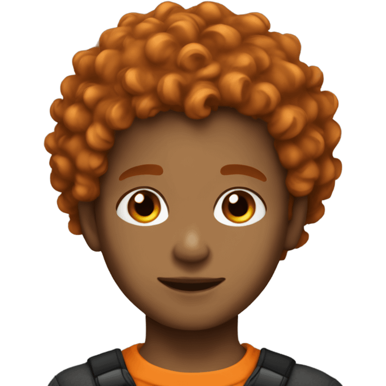 Light skin dark orange curly hair boy  emoji