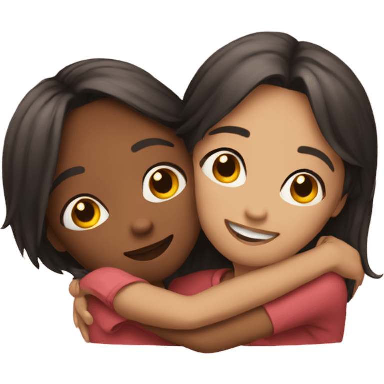 Girl friends hugging emoji