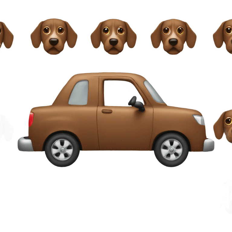 Brown dog driving emoji