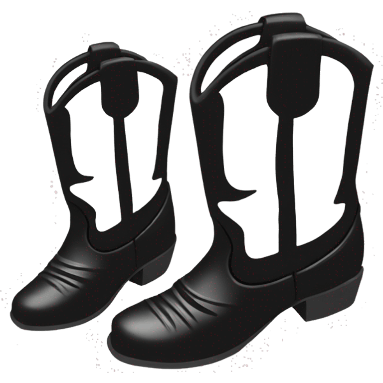 Cowboy boots black and white emoji