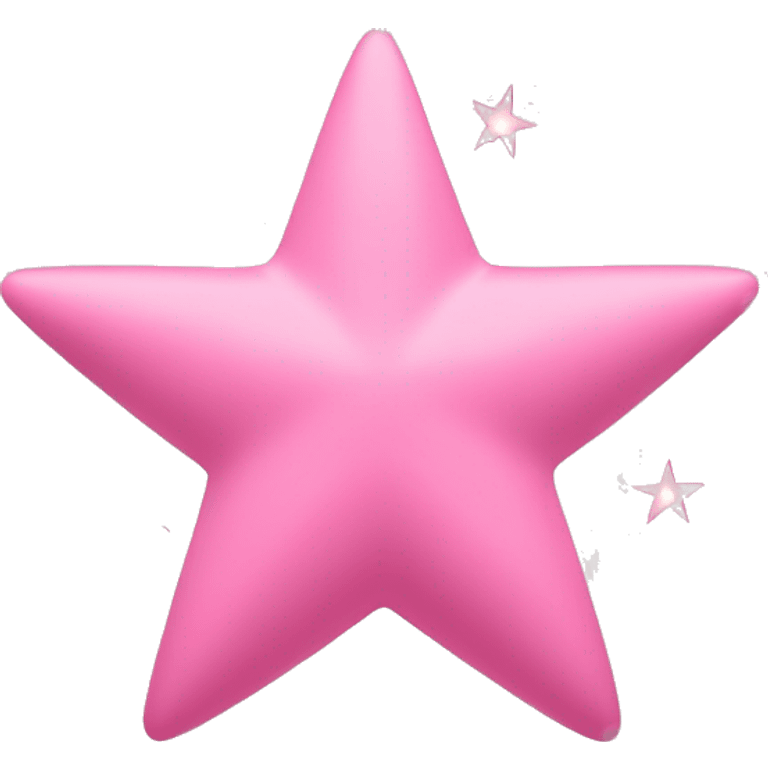 Three small pink , 4-pointed stars grouped together. The stars have a slightly elongated shape, giving them a twinkling effect. They vary in size, with the largest star in the center and two smaller stars on either side.  emoji