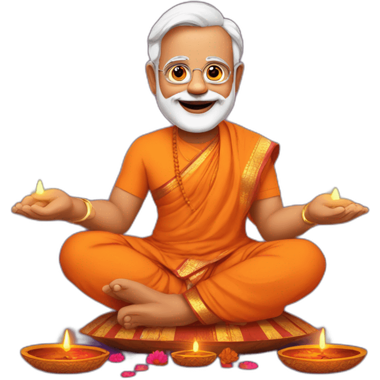 Modi wishing happy diwali emoji