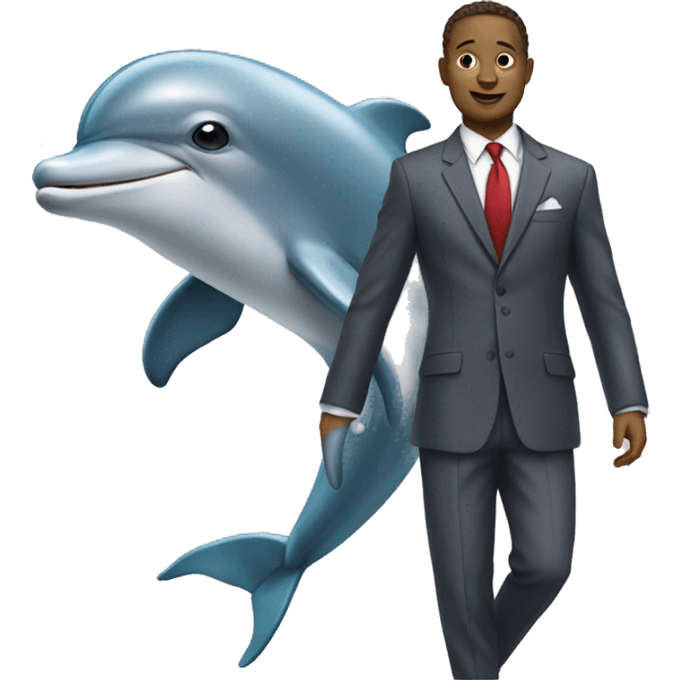 Dolphin wearing a suit emoji