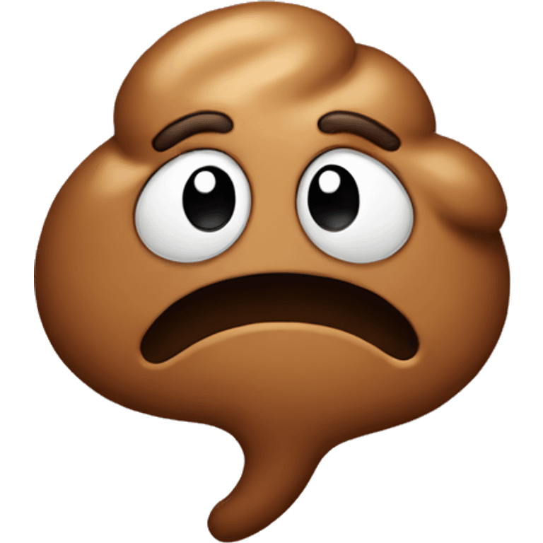 Poop emoji with sad face emoji