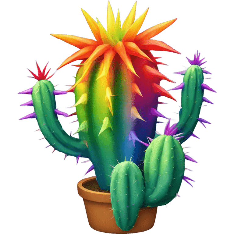 Rainbow cactus emoji