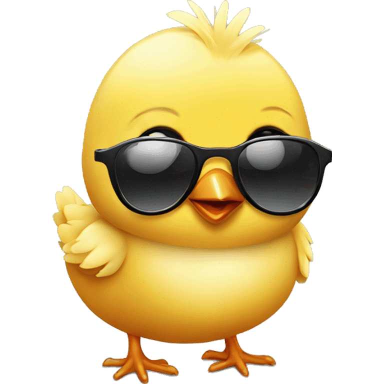 a gorgeous baby chick in sunglasses emoji