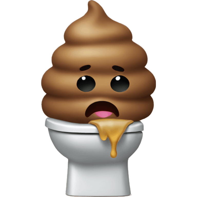 Poop emoji that is vomiting emoji