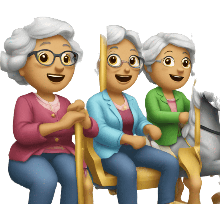 grannies on the carousel emoji