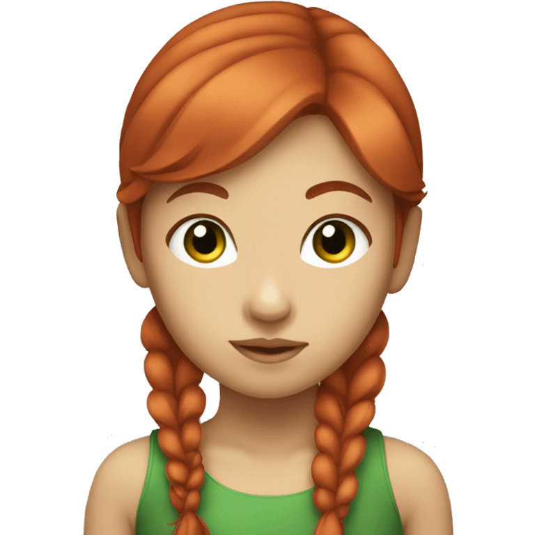 Asian girl with red hair and green eyes  emoji