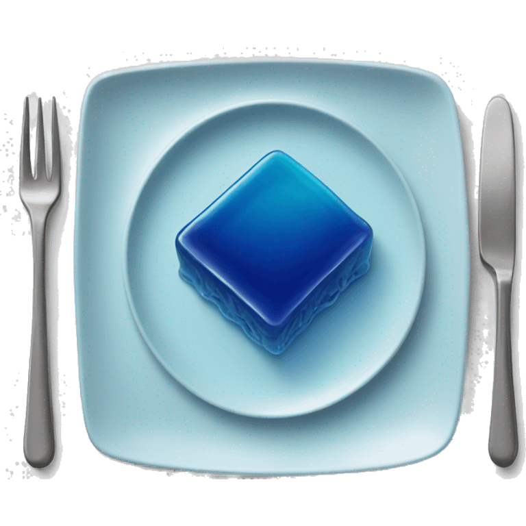 square blue jelly slab on plate emoji