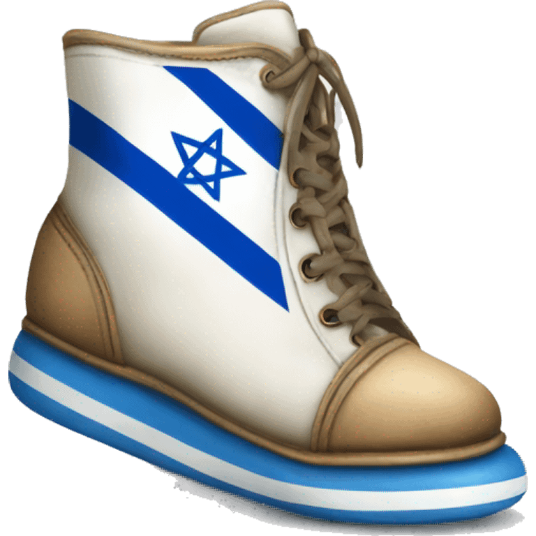 Shoes with a tattoo of the flag of Israel emoji