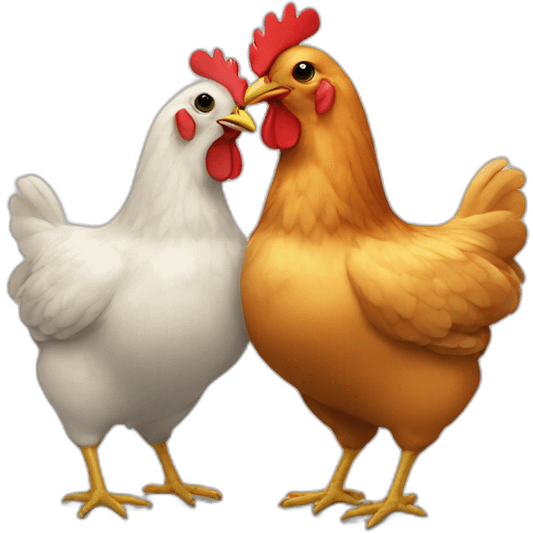 Two chicken together emoji