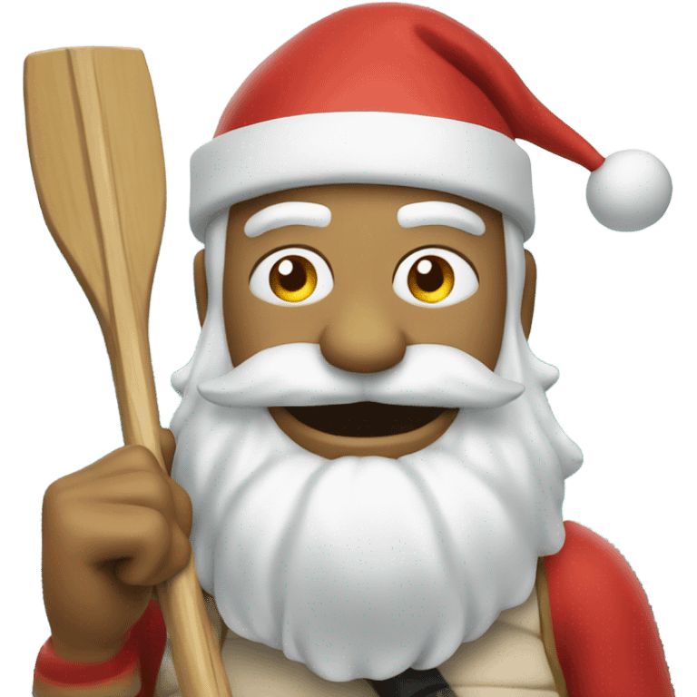 Coastal rowing santa with an oar emoji