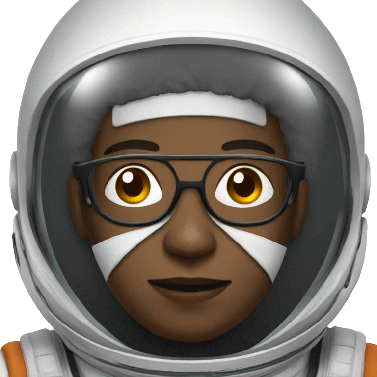 Black male astronaut with glasses emoji