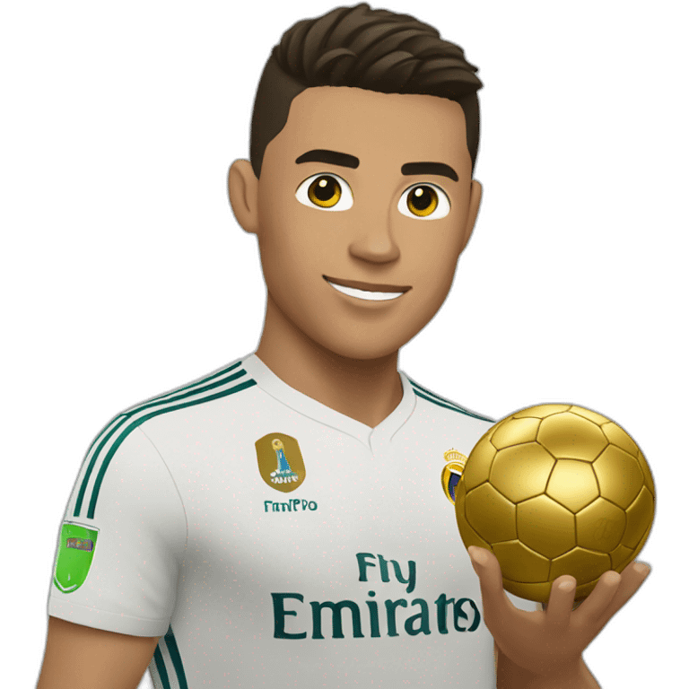 Ronaldo holding a golden ball emoji