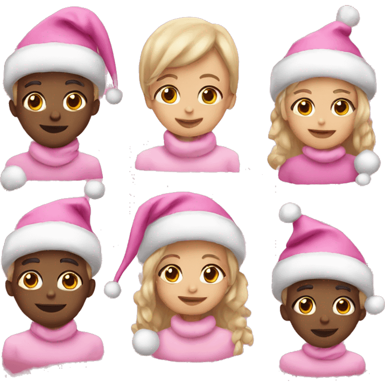 Pink cute Christmas emojis emoji