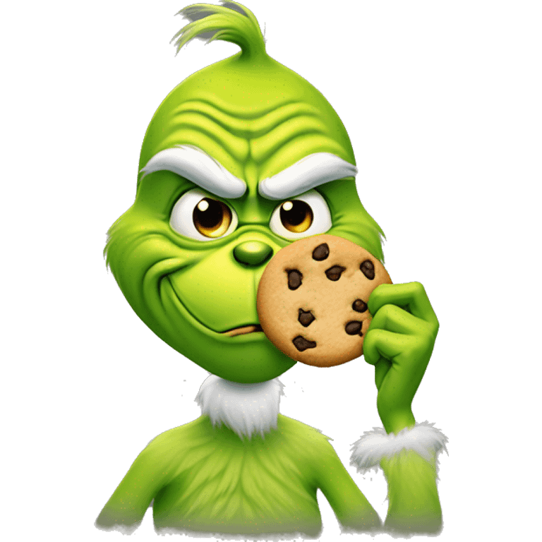 I want the grinch but has a bow ont he top of its head and is eating a cookie emoji