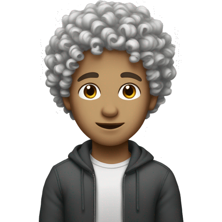 Curly head boy tall white skin  emoji