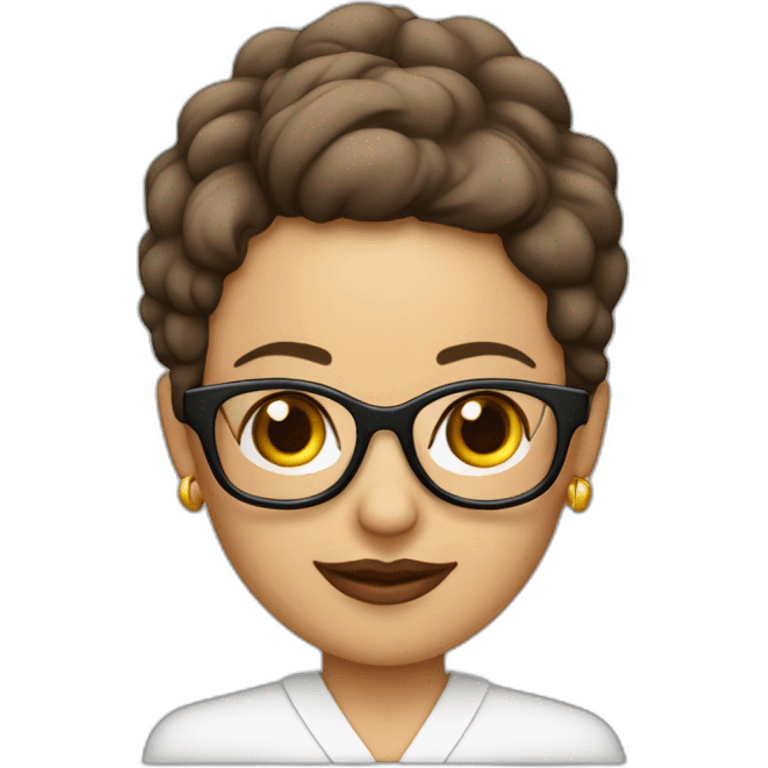 maestra-48 años-con gafas-piel morena emoji