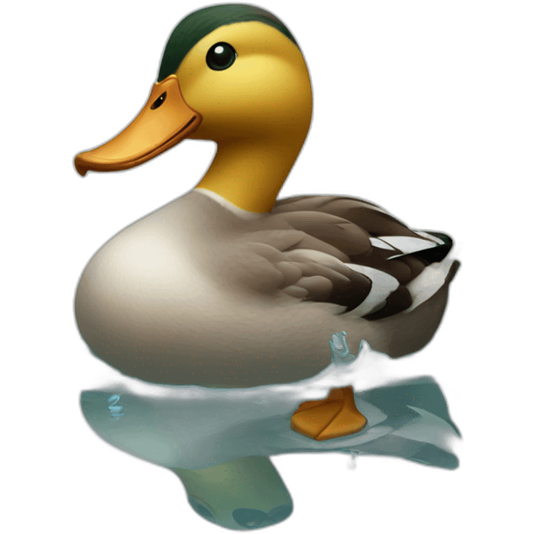 Duck sitting in water emoji