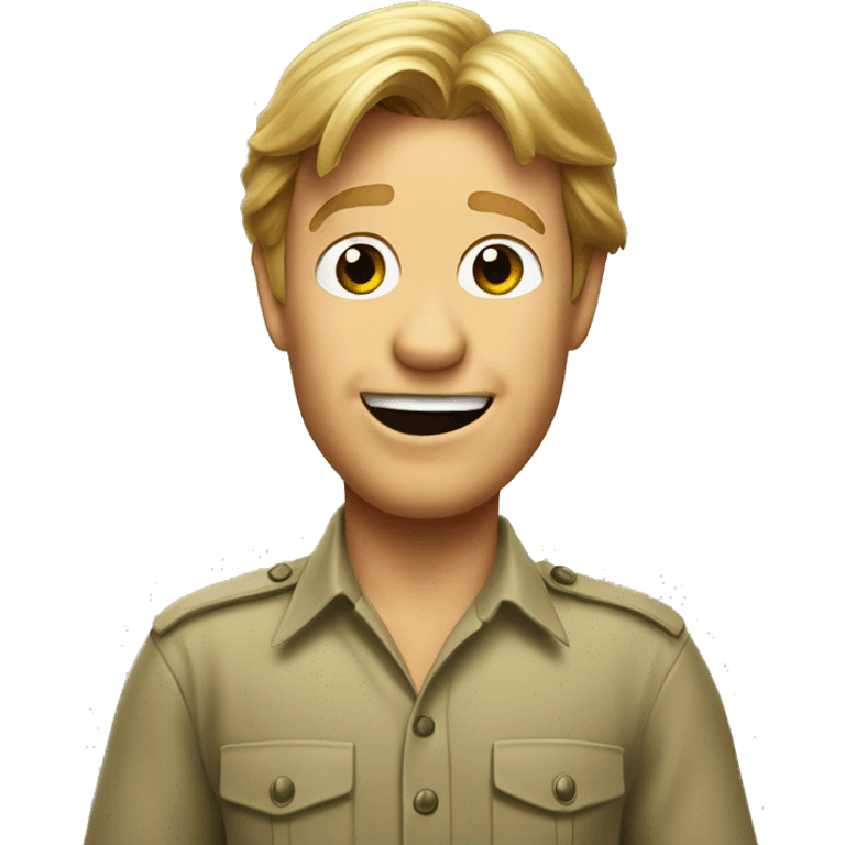 exited Steve Irwin, with big head.  emoji