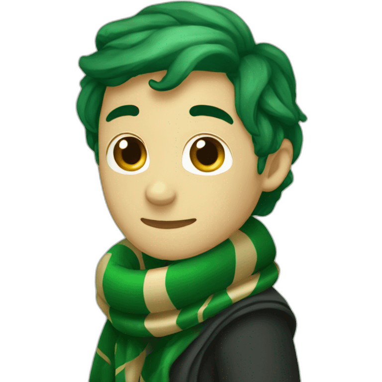 Slytherin snake with a scarf hogwarts emoji