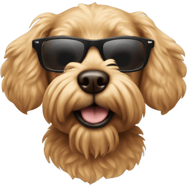 caniche brown dog with sunglasses on emoji