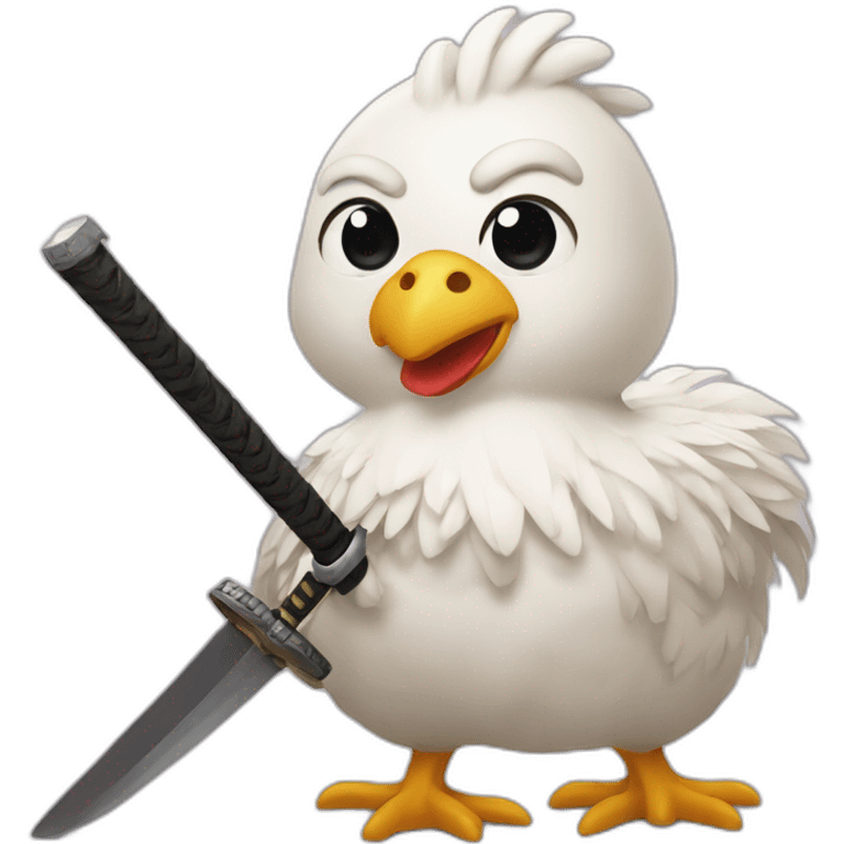 chicken with katana emoji