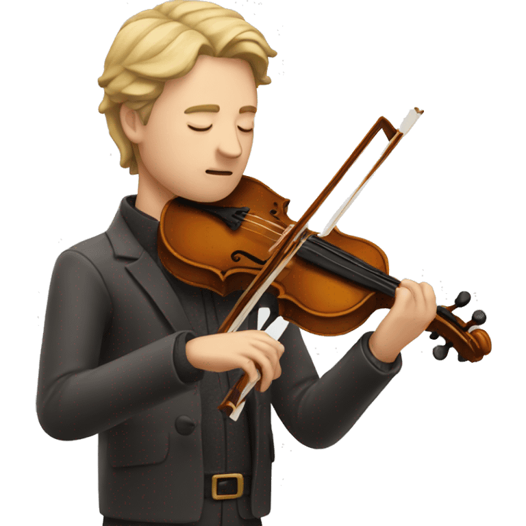 white man playing the violon with eyes closed emoji