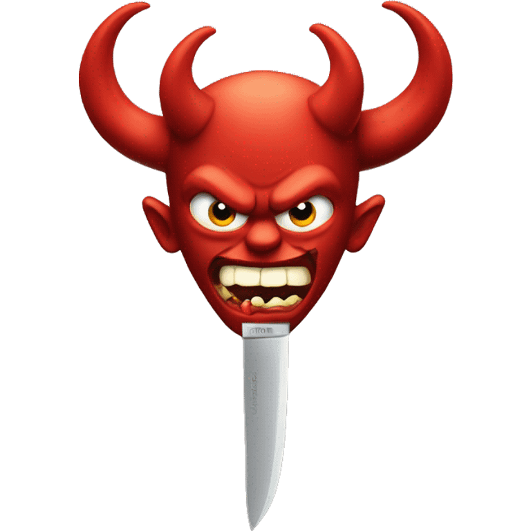 the devil emoji holding a knife with eyes wide open  emoji